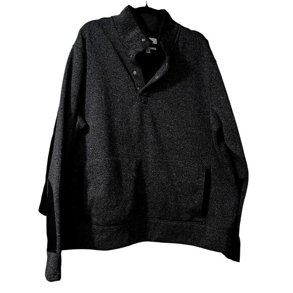 XXL Goodfellow & Co Men Sweatshirt Pullover Jacket Gray 1/4 Snap Kangaroo Pocket - Picture 2 of 13